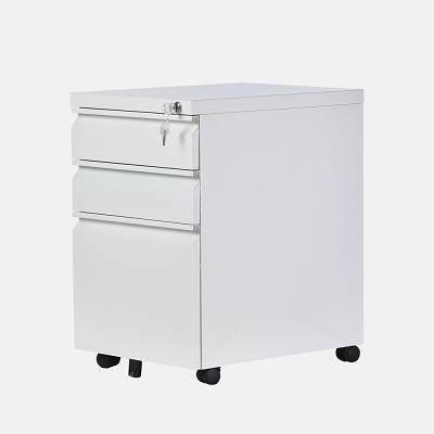 The size of the file cabinet is appropri