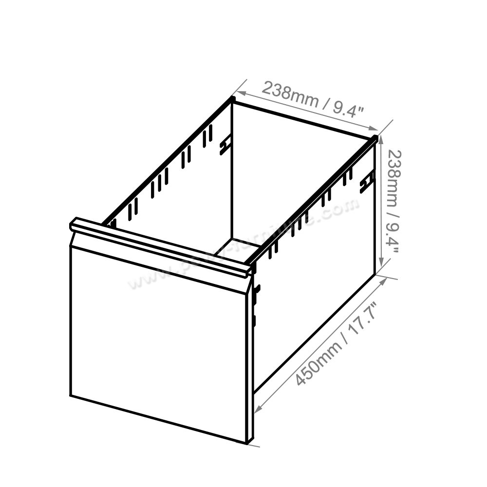 black Goose-neck Handle Mobile Cabinet with wheels