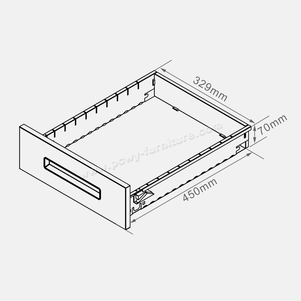 Edge metal file cabinet detailed dimension 