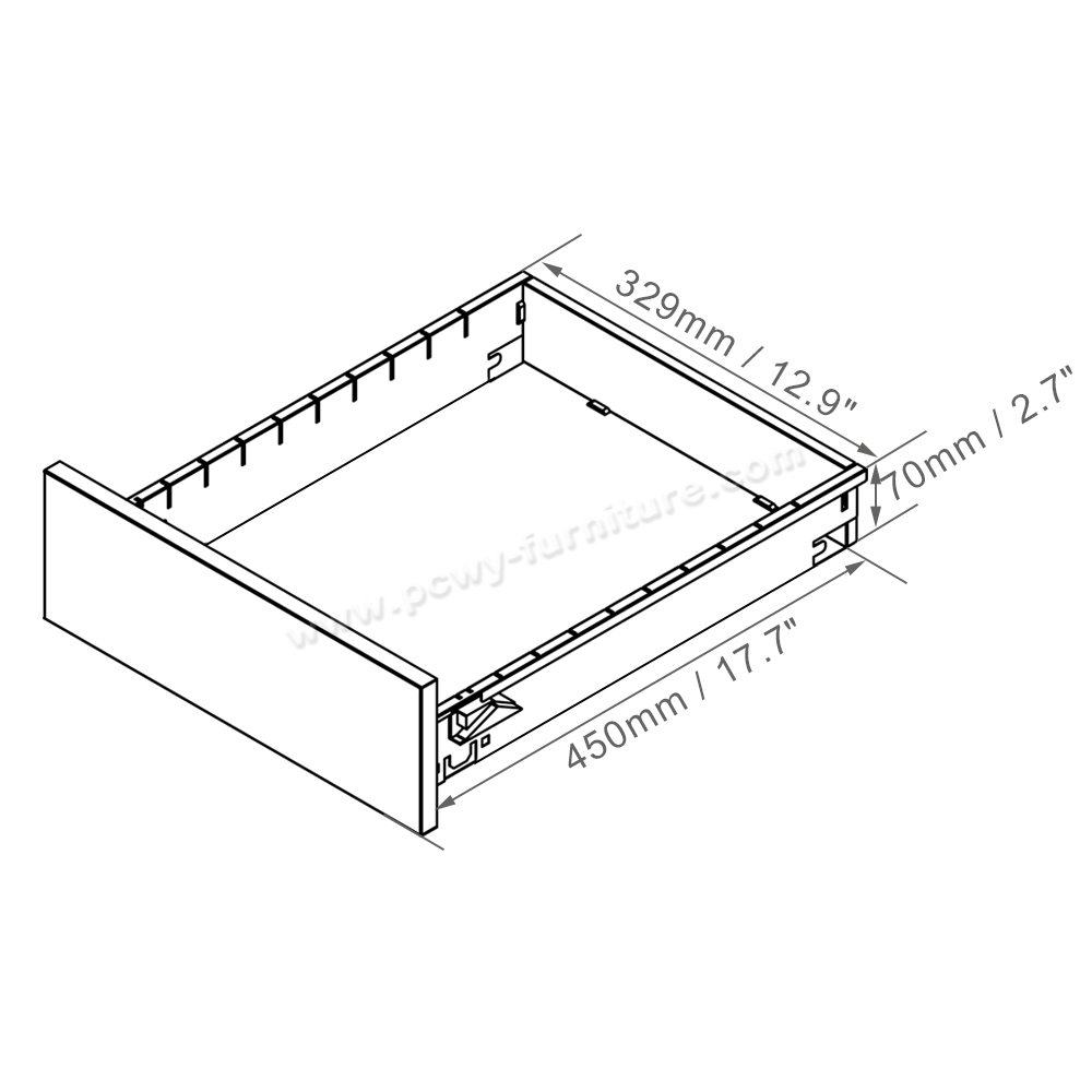 two drawer file cabinet detailed dimension