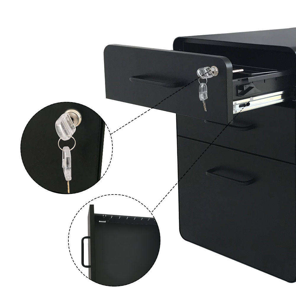 PCP-390R-H Rounded Corner With Handle Mobile Pedestal/Cabinet(图5)