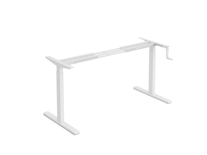 PCS-1125 White Front Manual Crank Height Adjustable Desk Frame(图1)
