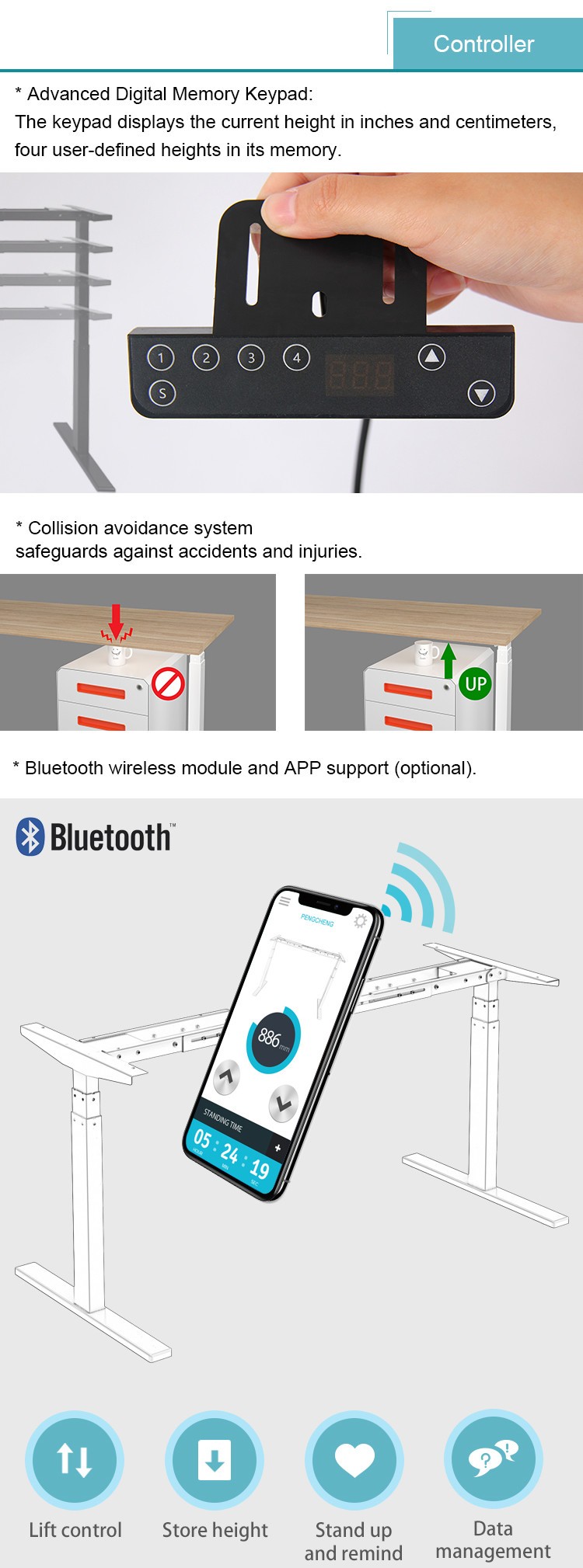 Pengcheng Electric Height Adjustable Standing Desk(图3)